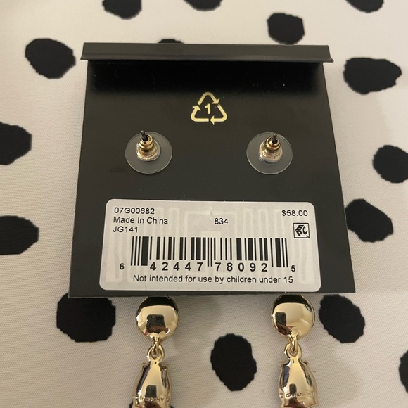 GIVENCHY Gold-Tone Multicolor Crystal Linear Drop Earrings NWT ✨HOST PICK✨💙💜🩷 - Picture 3 of 4